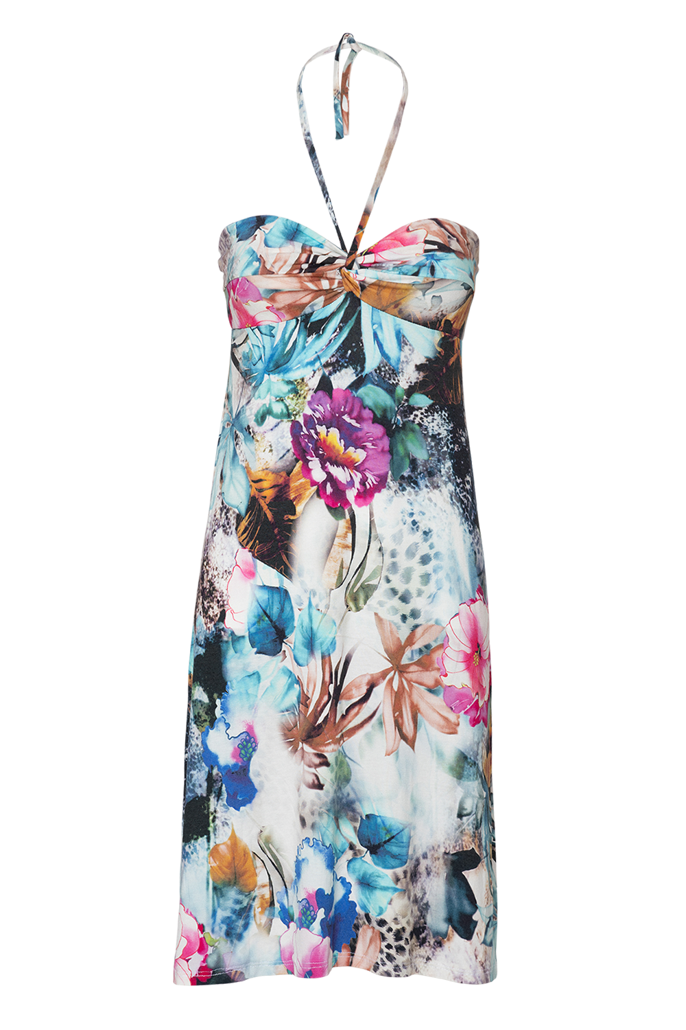Jersey Kleid Bandeau | XL Blumenmuster