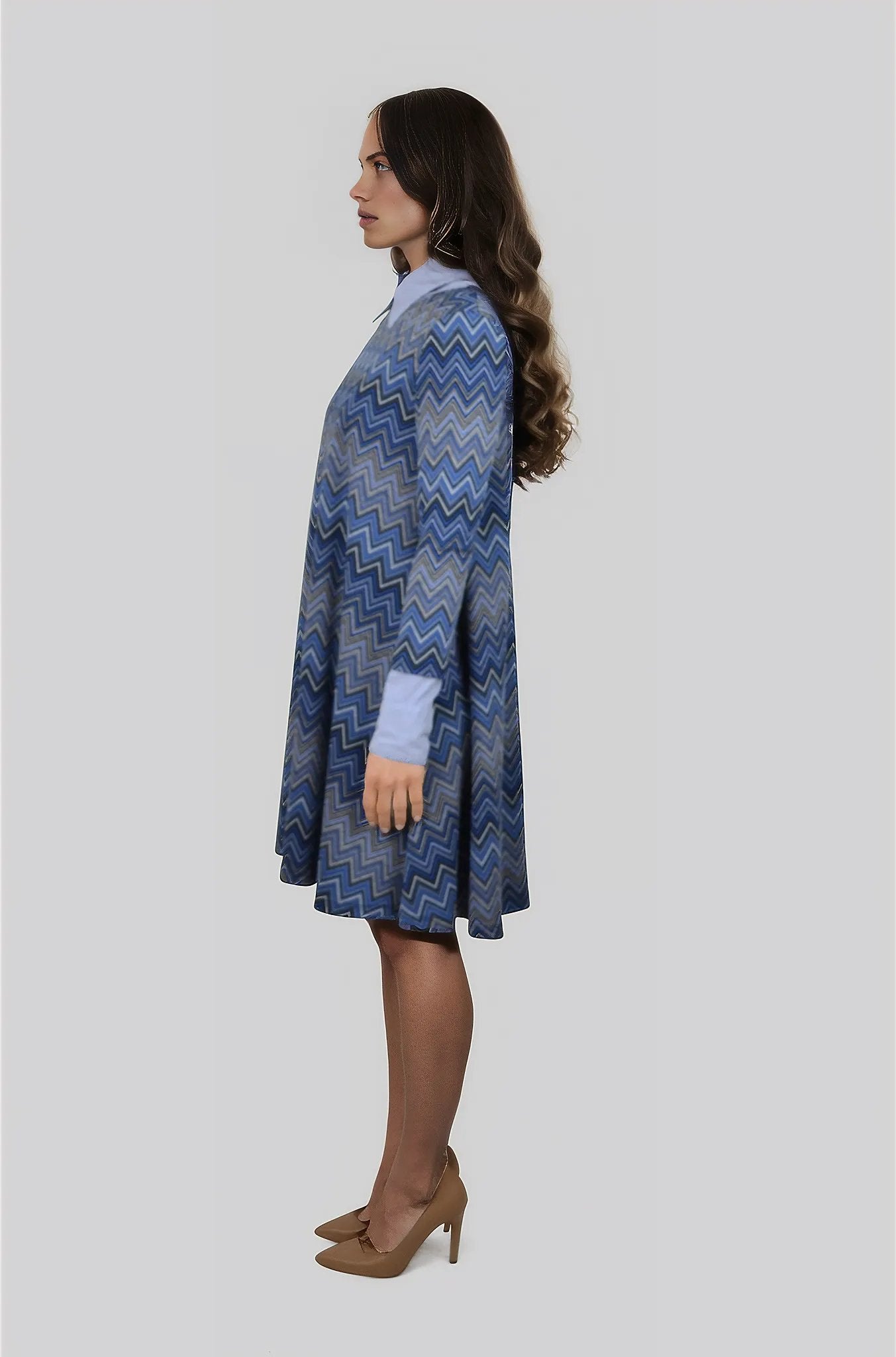 Feinstrick Kleid | Zickzackmuster