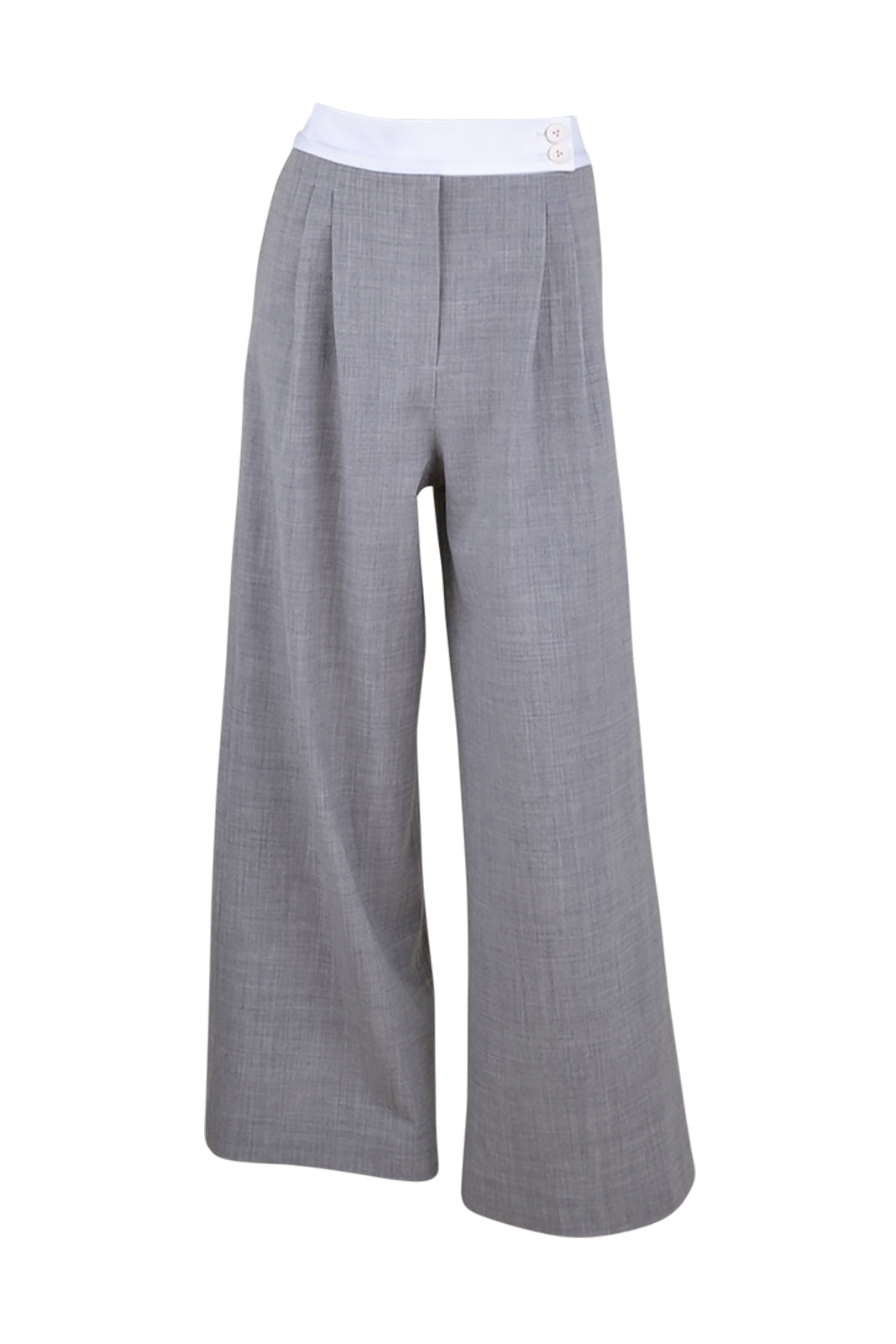 Hose loose-fit mit Bundfalten | Grau meliert