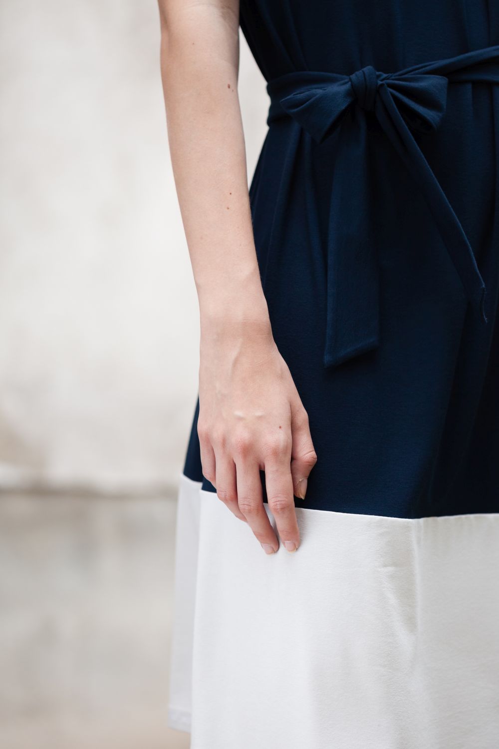 Jersey Kleid Colourblock-dark | Viskose