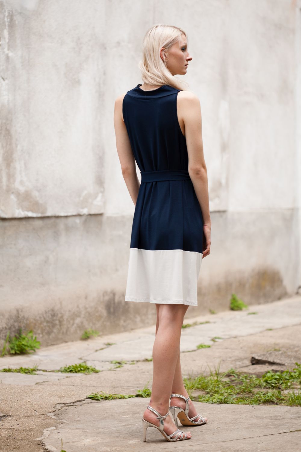 Jersey Kleid Colourblock-dark | Viskose
