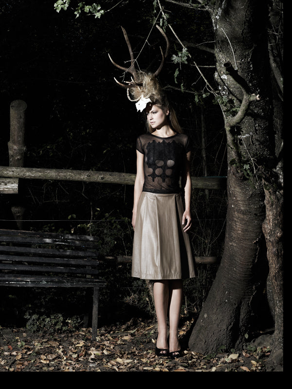 Netzshirt mit Spitze | Transparent