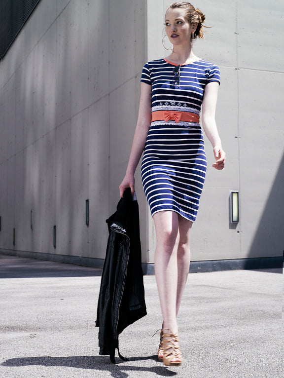 Jersey Kleid Marine | Pailetten