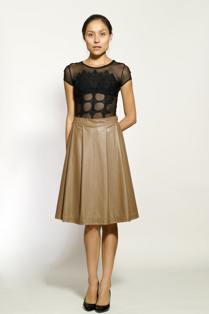 Netzshirt mit Spitze | Transparent
