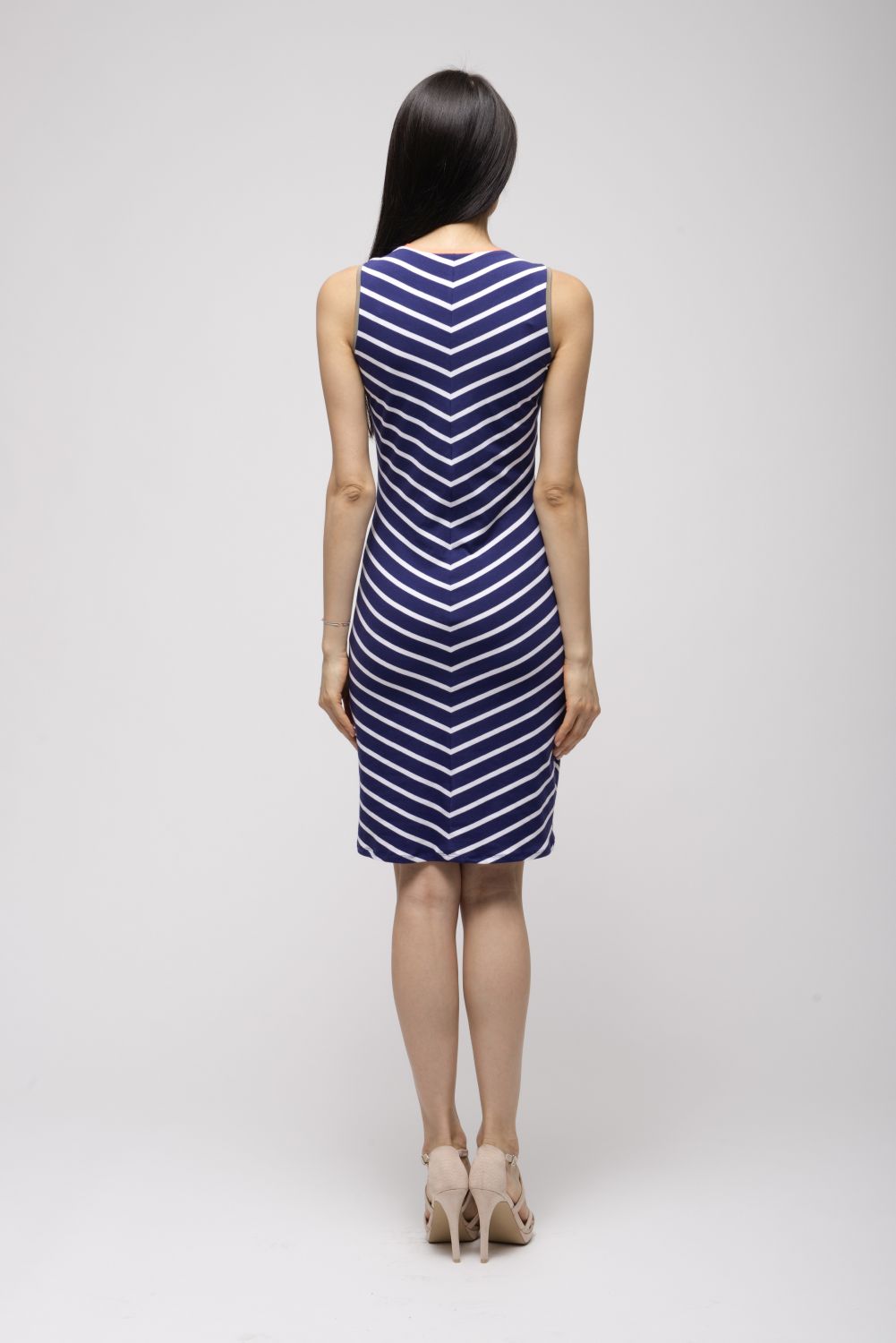 Jersey Kleid Marine | V-Ausschnitt