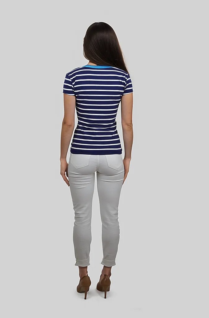 Jersey Shirt Marine | Querstreifen