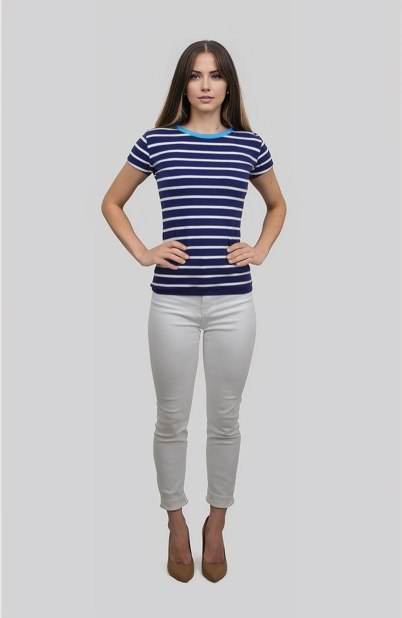 Jersey Shirt Marine | Querstreifen