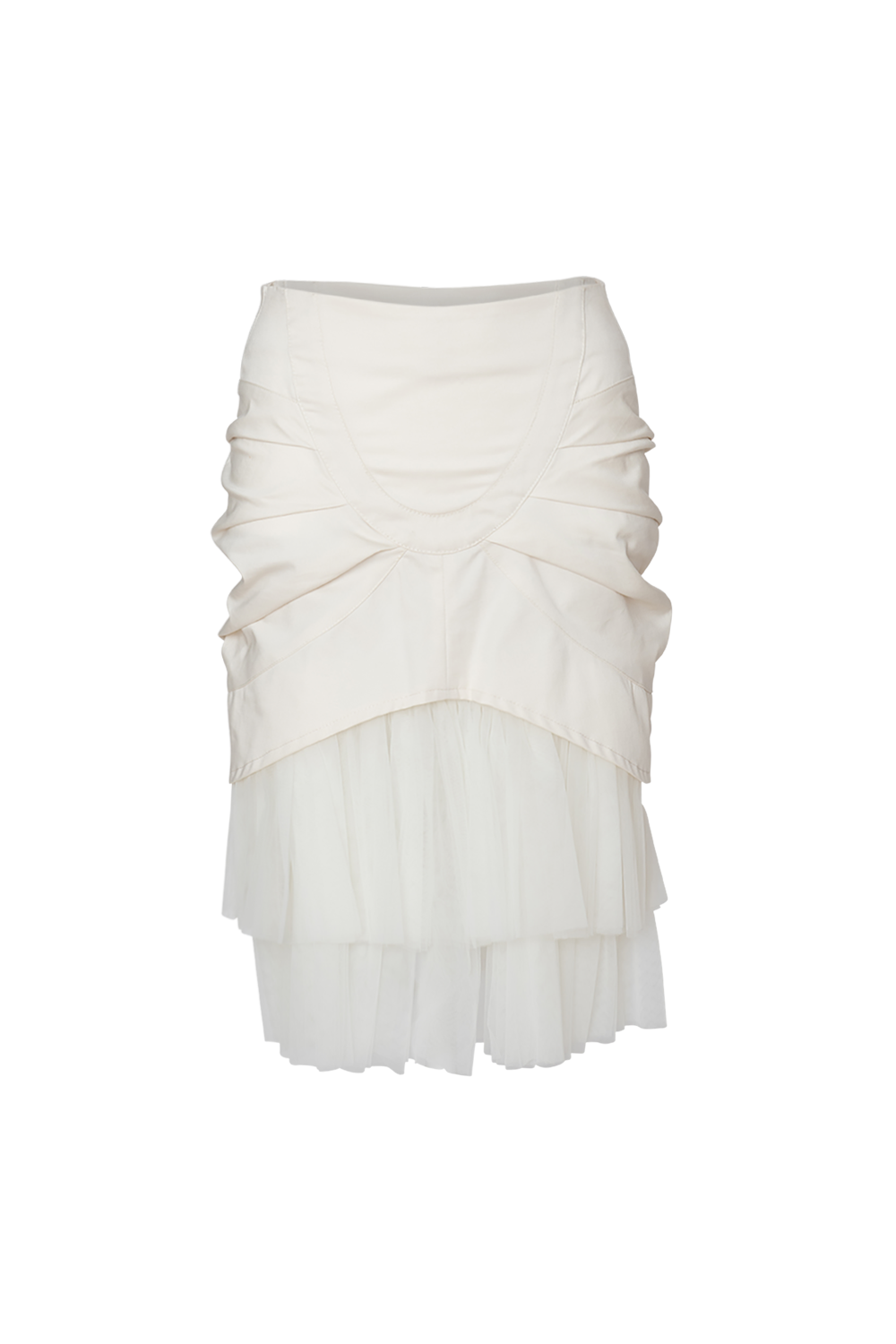 Couture Rock mit Raffung | Materialmix