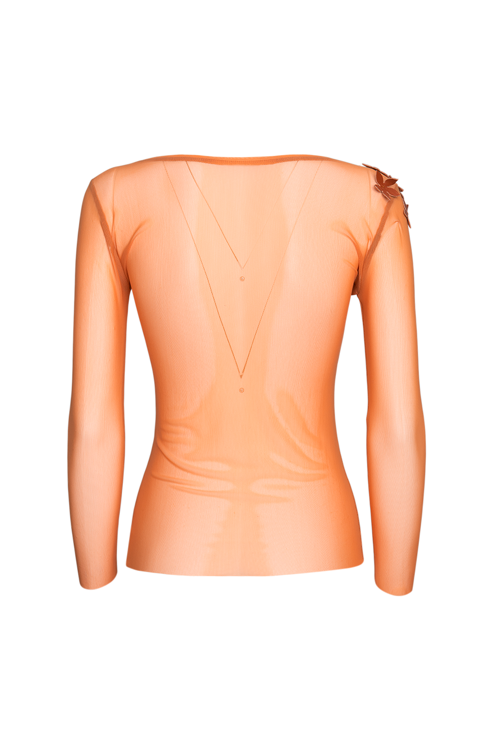 Netzshirt mit Blumendetail | Transparent