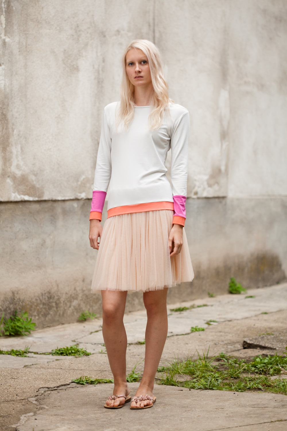 Shirt colour-block Langarm | Viskose