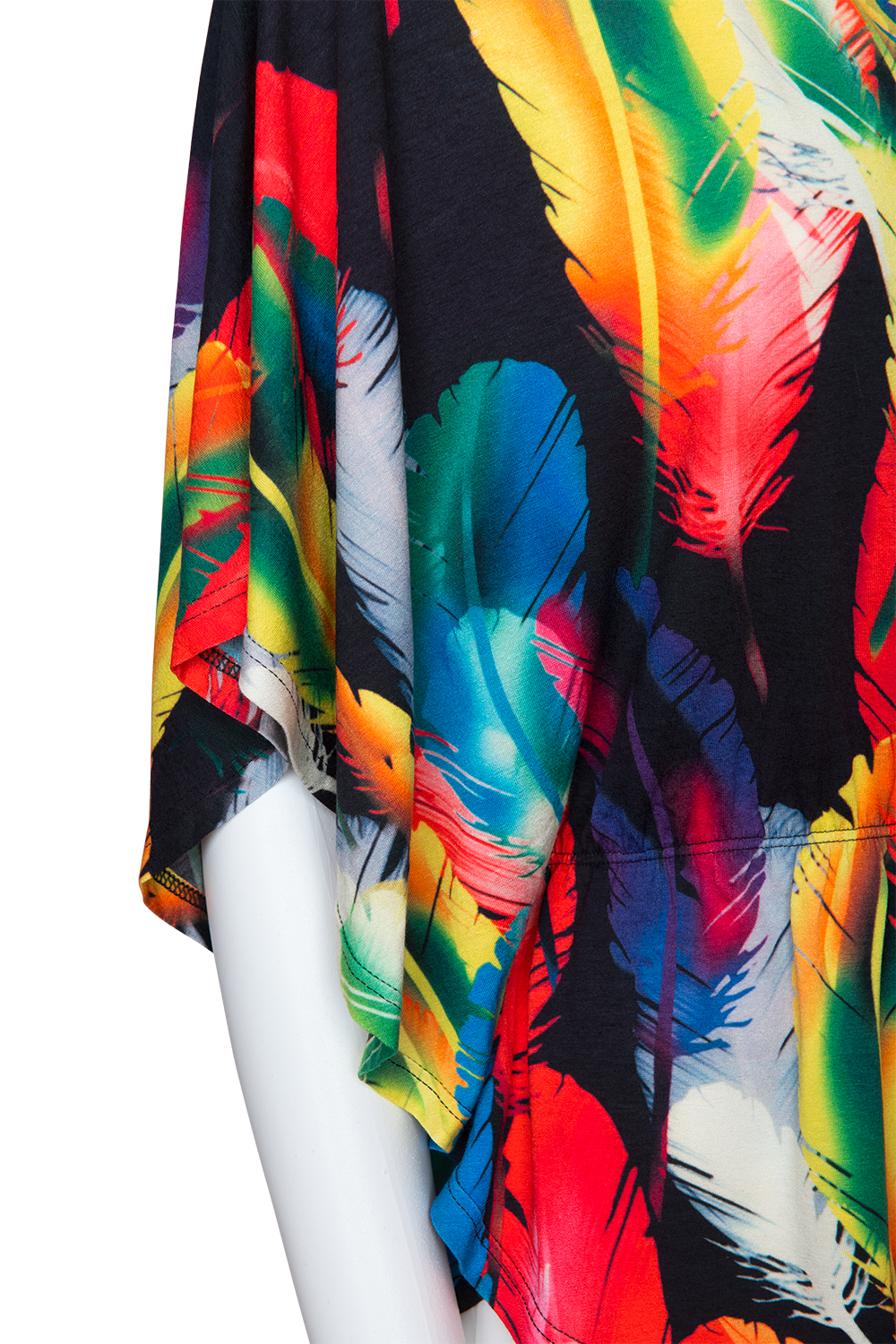 Tunika Shirt mit Federnprint | Viskose