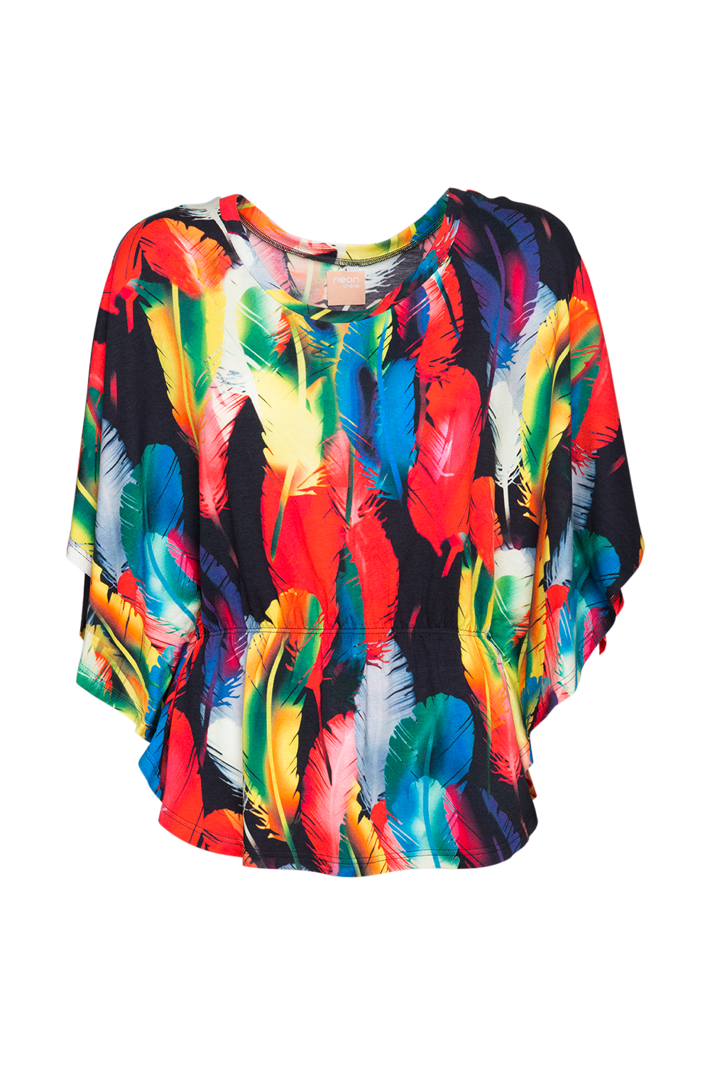 Tunika Shirt mit Federnprint | Viskose