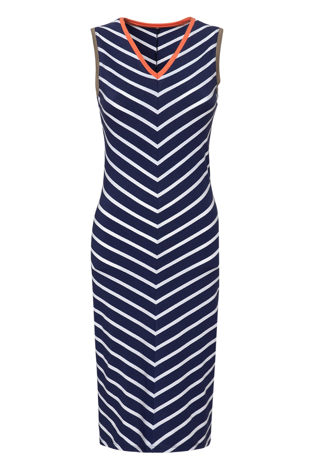 Jersey Kleid Marine | V-Ausschnitt