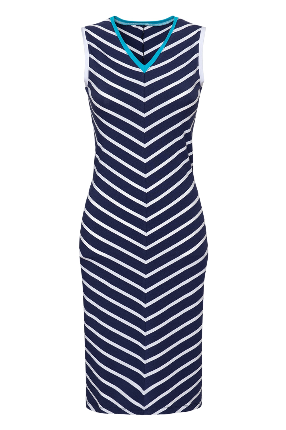 Jersey Kleid Marine | V-Ausschnitt