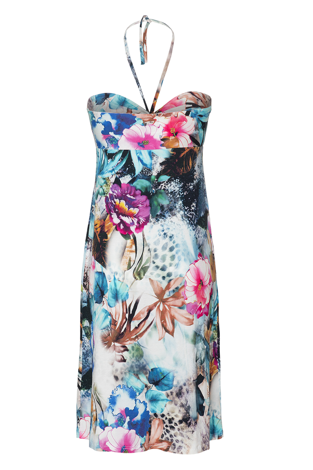 Jersey Kleid Bandeau | XL Blumenmuster