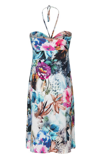 Jersey Kleid Bandeau | XL Blumenmuster