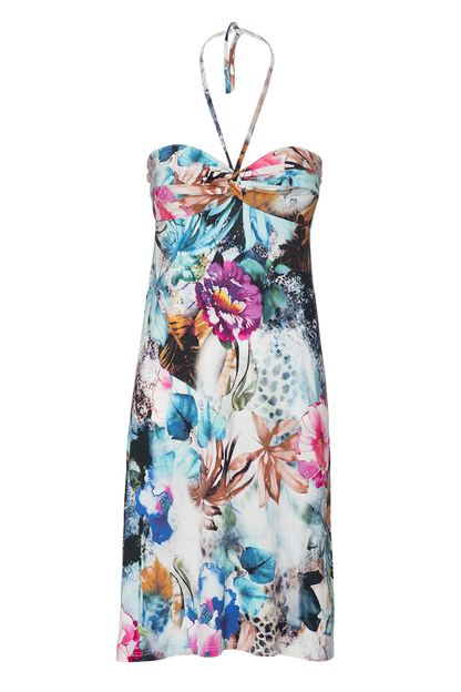 Jersey Kleid Bandeau | XL Blumenmuster
