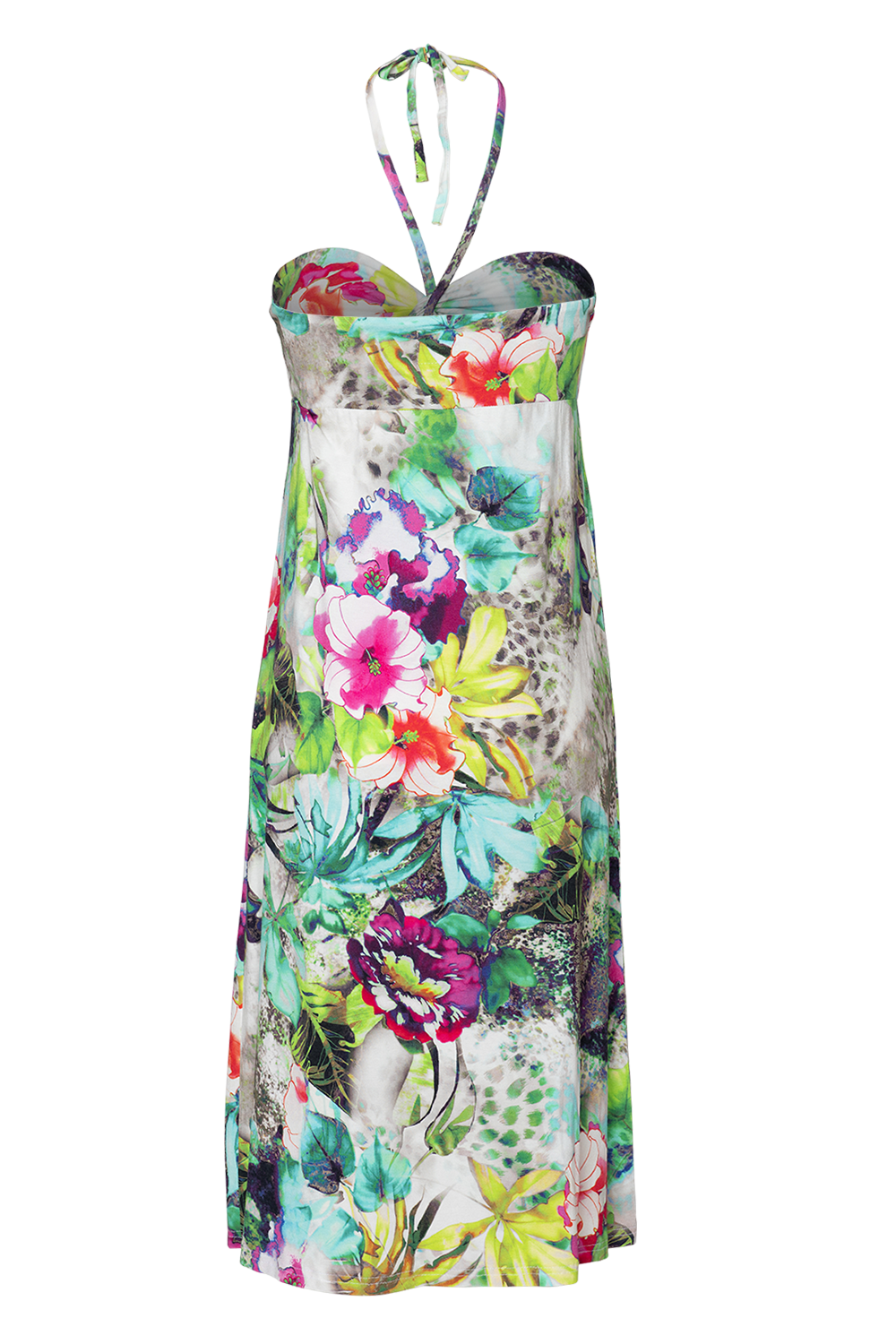 Jersey Kleid Bandeau | XL Blumenmuster
