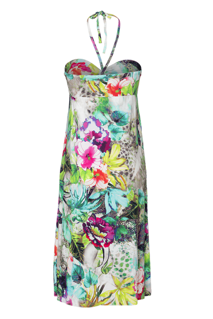 Jersey Kleid Bandeau | XL Blumenmuster