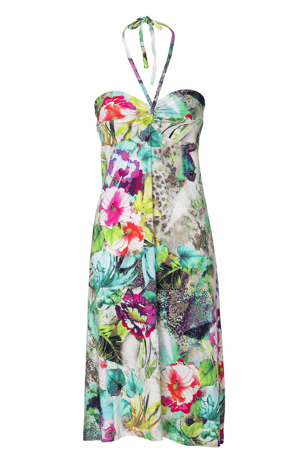 Jersey Kleid Bandeau | XL Blumenmuster