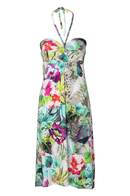 Jersey Kleid Bandeau | XL Blumenmuster