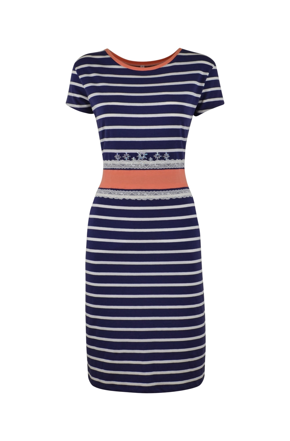 Jersey Kleid Marine | Pailetten