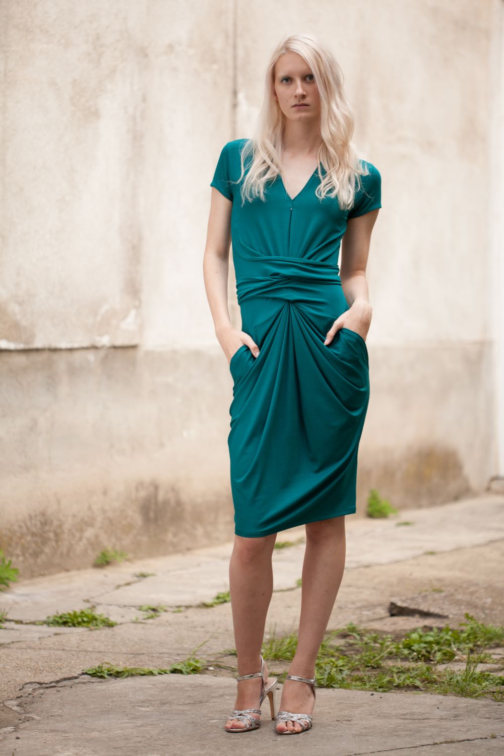 Kleid Vena mit Wickeloptik | Wunschfarbe
