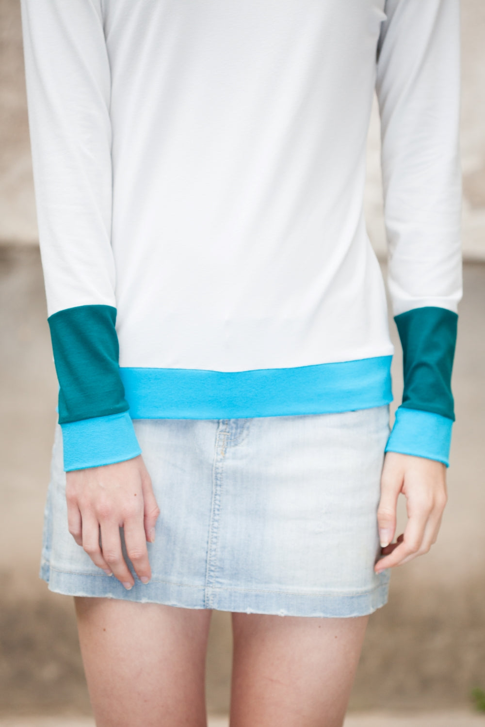 Shirt colour-block Langarm | Viskose