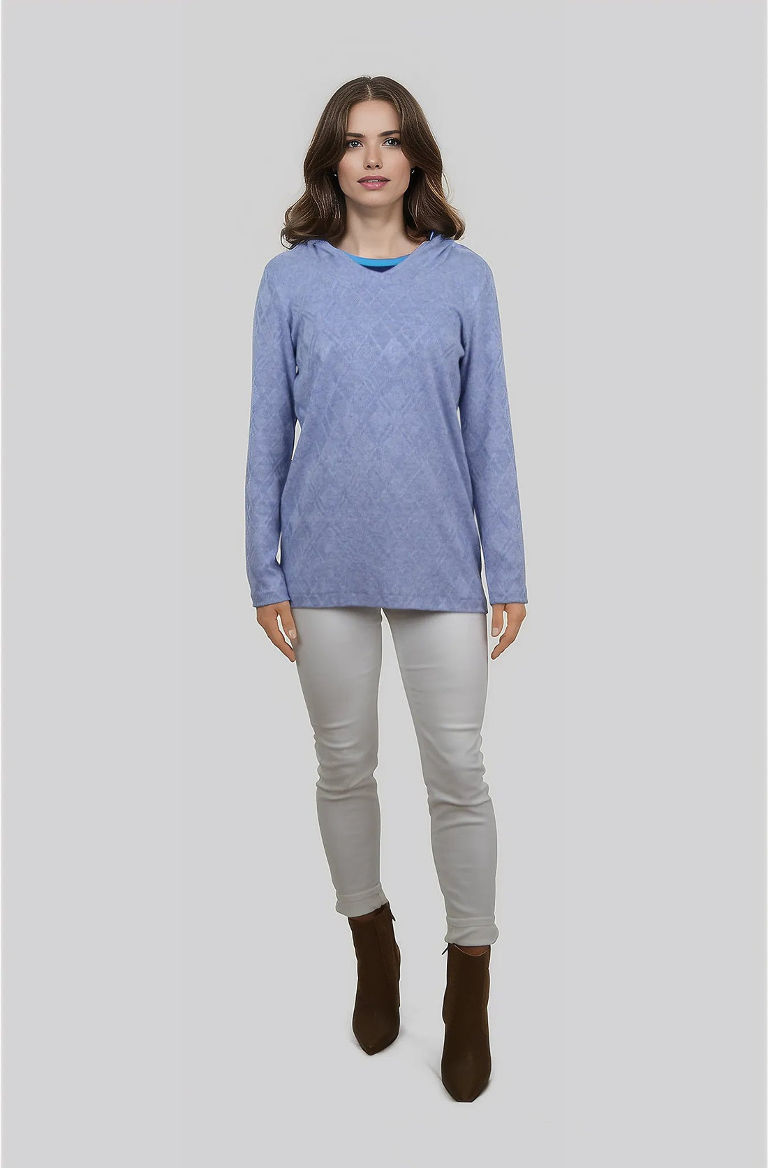 Feinstrick Hoodie mit Kapuze | Meliert