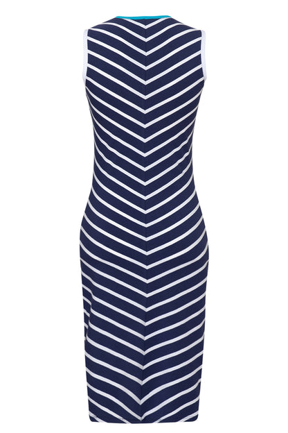 Jersey Kleid Marine | V-Ausschnitt